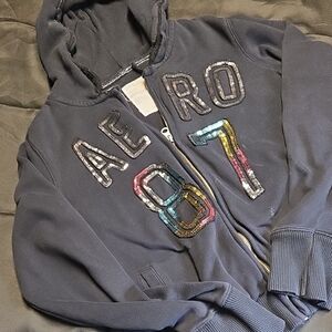 Aeropostale Black Bomber Jacket Sleek and Versatile